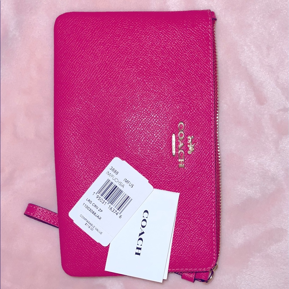 Coach large corner zip wristlet